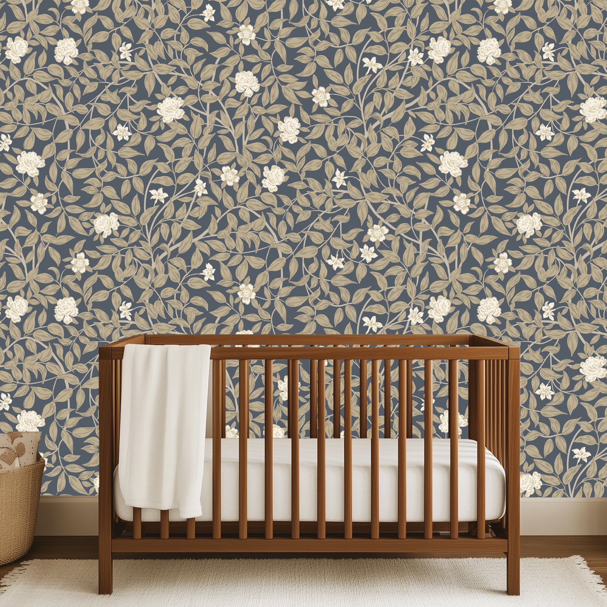 Flora in Colonial Blue Sample