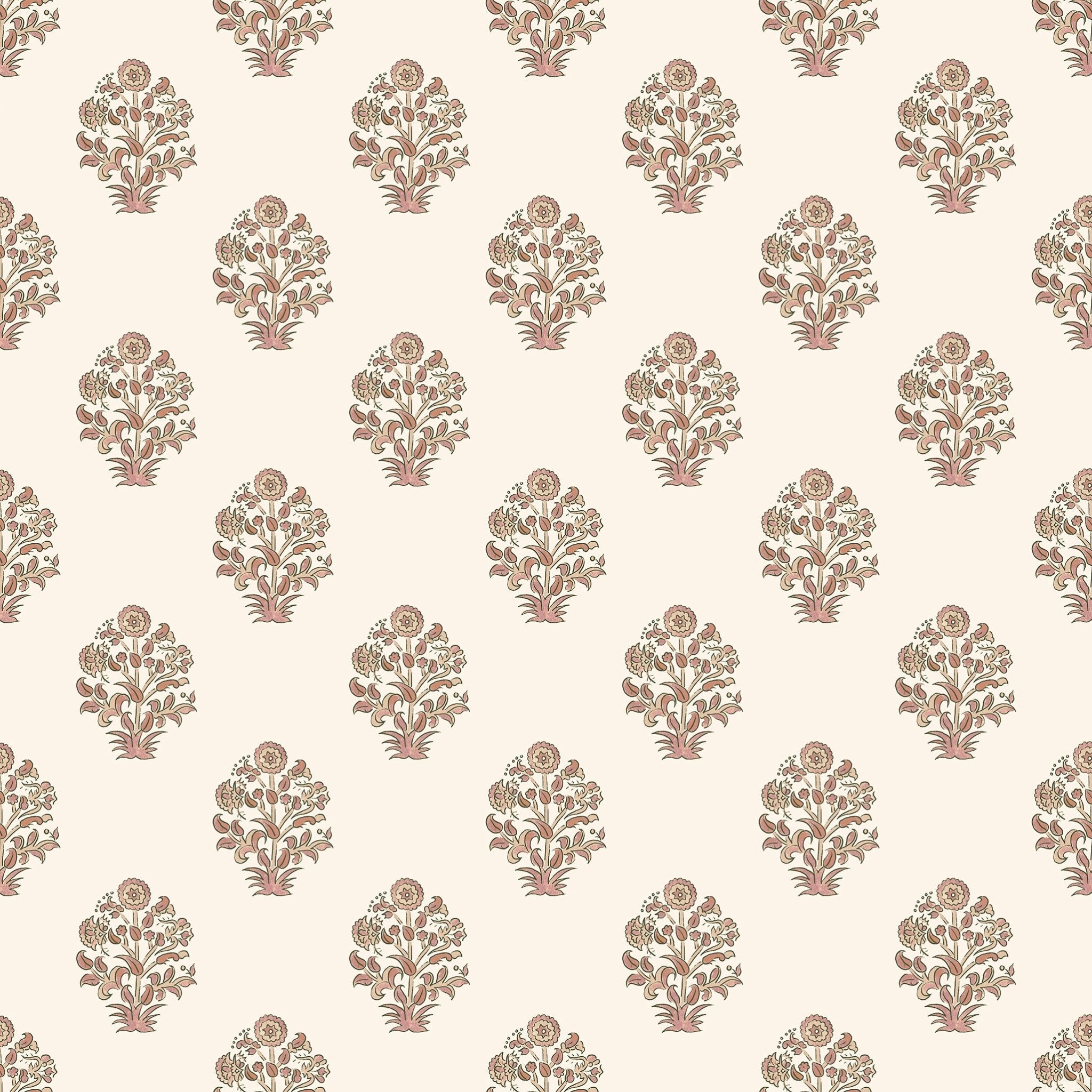 Block Print Backround Elevate Your Home with Block Print Floral Wallpaper